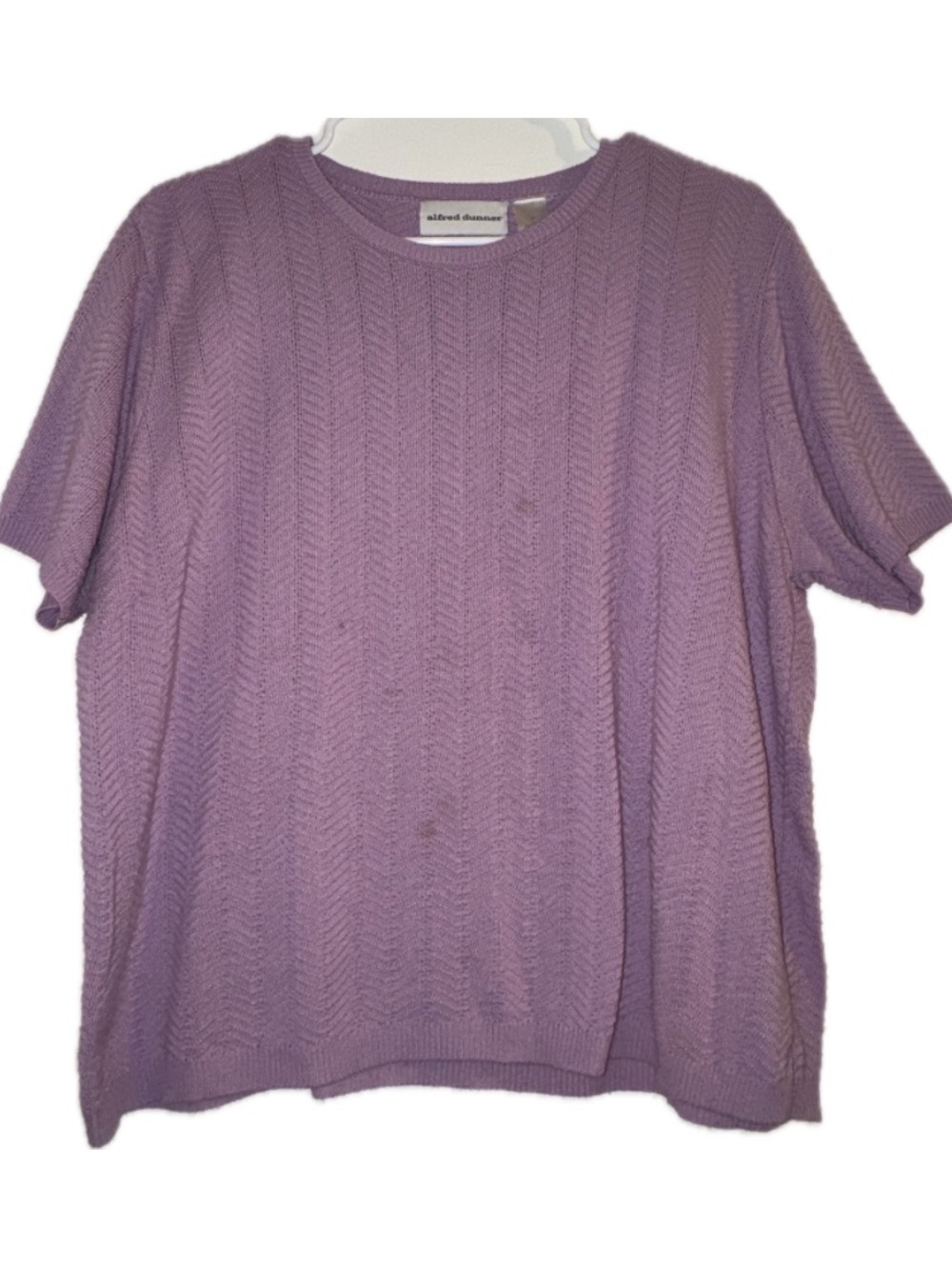 Alfred Dunner Lilac Short Sleeve Knit Top